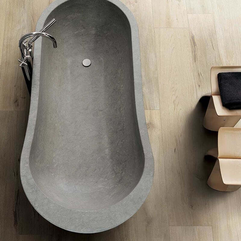 Gres Porcellanato Effetto Legno Rettificato Naturale 80x80 9mm Amande Planches De Rex - Florim