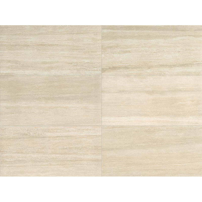 Gres Porcellanato Effetto Marmo Rettificato Lucido 40x80 9mm Travertino Timeless - Florim