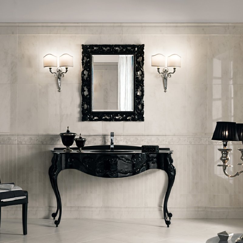 Gres Porcellanato Effetto Marmo Lucido 48x48 Bianco Lirica - Gardenia Orchidea