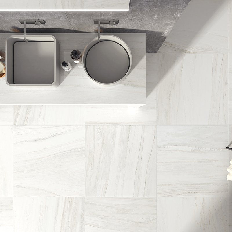 Gres Porcellanato Effetto Marmo Lucido 80x80 White Palissandro - Kale