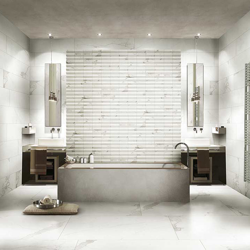 Gres Porcellanato Effetto Marmo Rettificato Lucido 30x60 9mm Calacatta Timeless - Florim