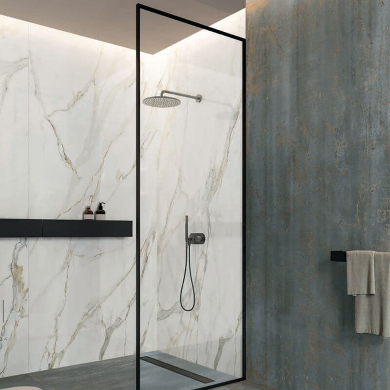Gres Porcellanato Effetto Marmo Rettificato Lucido 60x120 6mm Calacatta Elegance La Marmoteca - Gardenia Orchidea