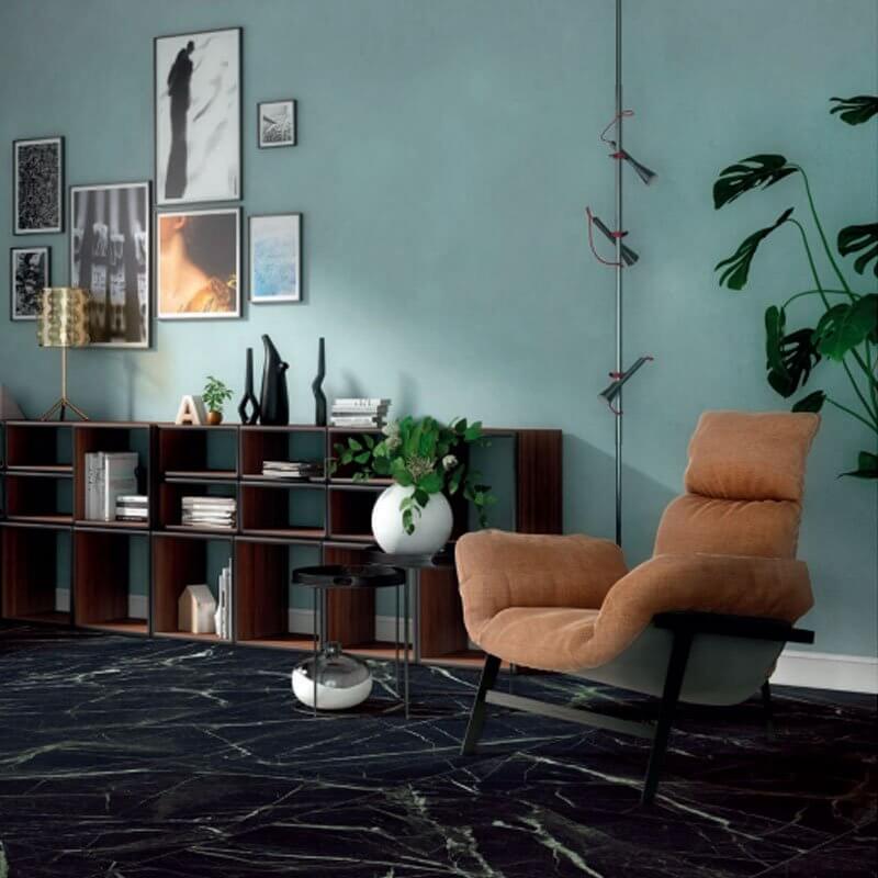 Gres Porcellanato Effetto Marmo Rettificato Lucido 60x120 6mm Deep Green La Marmoteca - Gardenia Orchidea