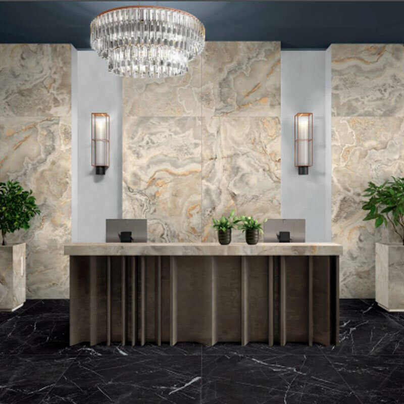 Gres Porcellanato Effetto Marmo Rettificato Lucido 60x120 6mm Marquina Black La Marmoteca - Gardenia Orchidea