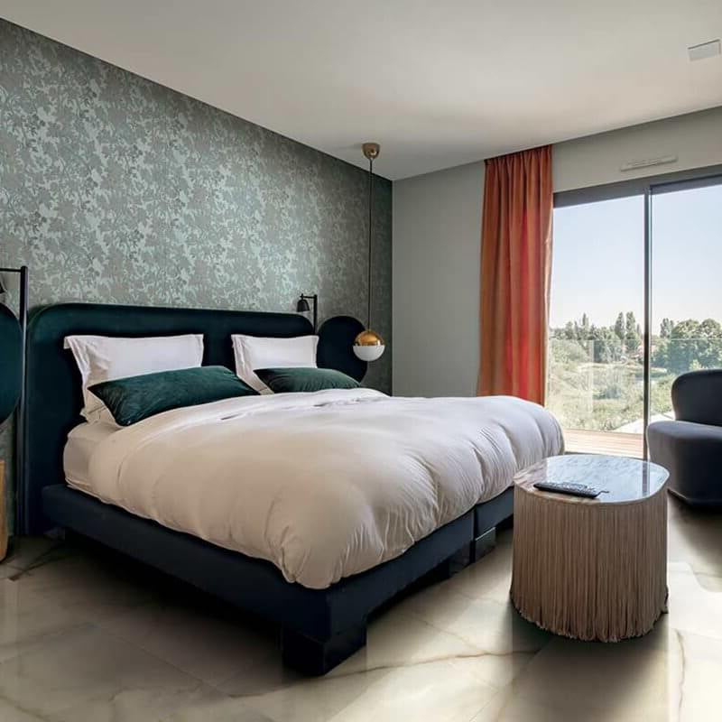 Gres Porcellanato Effetto Marmo Rettificato Lucido 120x120 6mm Onyx Blanche Les Bijoux - Florim