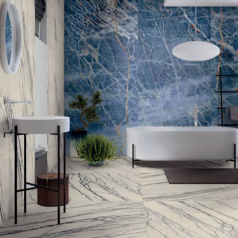Gres Porcellanato Effetto Marmo Rettificato Lucido 60x120 6mm Pearl Deluxe La Marmoteca - Gardenia Orchidea
