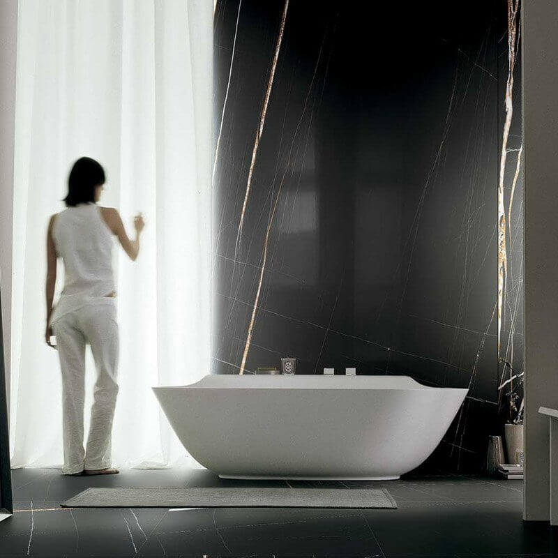 Gres Porcellanato Effetto Marmo Rettificato Lucido 60x120 6mm Sahara Noir Stones & More 2.0 - Florim