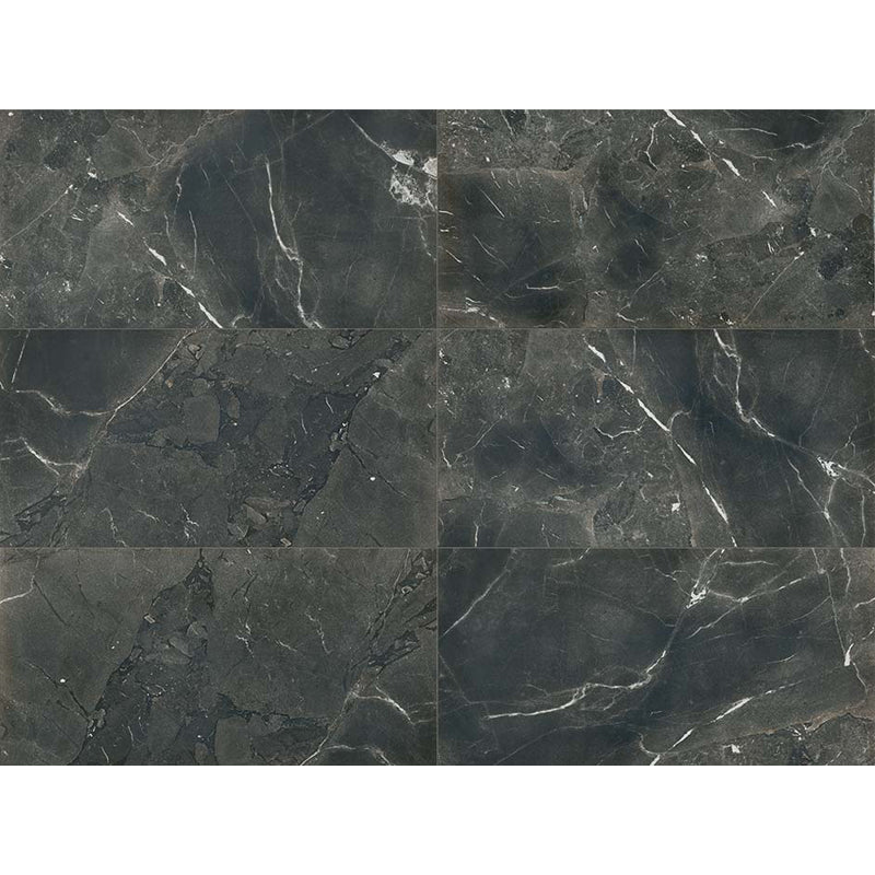 Gres Porcellanato Effetto Marmo Rettificato Lucido 60x120 9mm Black deep Timeless - Florim