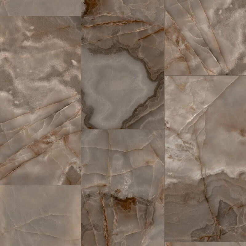 Gres Porcellanato Effetto Marmo Rettificato Lucido 60x120 9mm Choco Reves de Rex - Florim