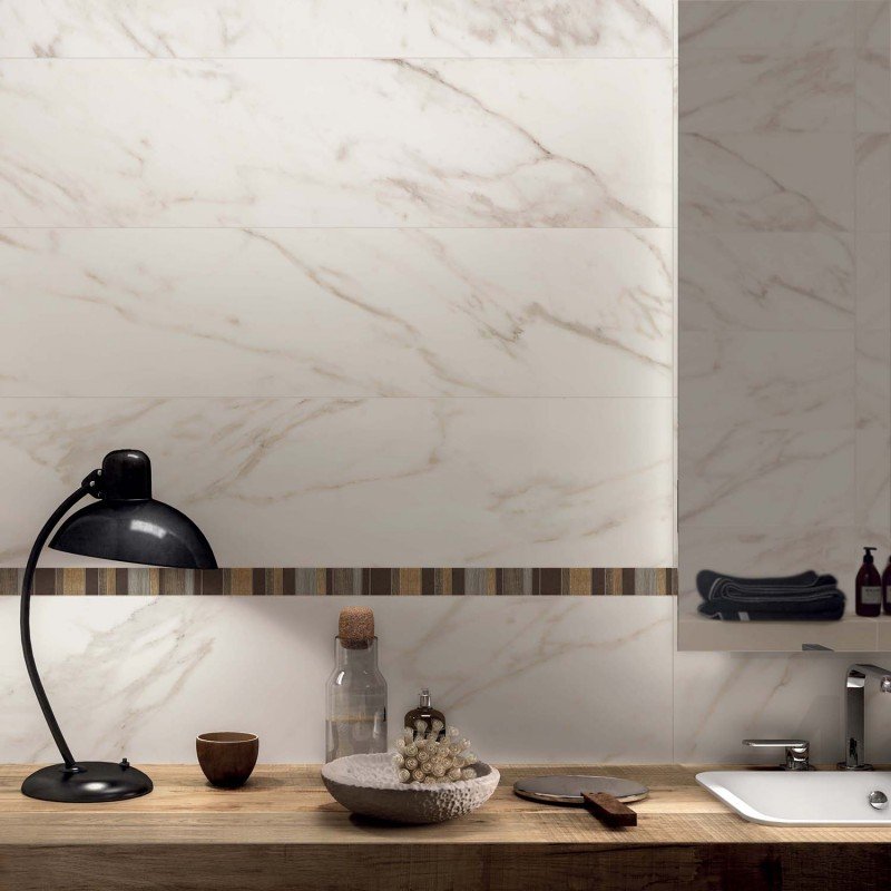 Gres Porcellanato Effetto Marmo Rettificato Lucido 60x60 8.5mm Calacatta Select Sensi - ABK