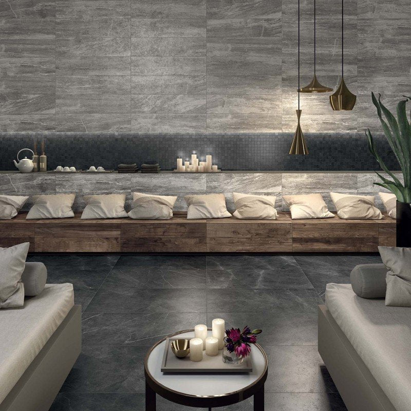 Gres Porcellanato Effetto Marmo Rettificato Lucido 60x60 8.5mm Pietra Grey Sensi - ABK