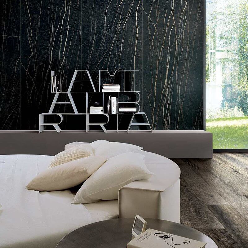Gres Porcellanato Effetto Marmo Rettificato Lucido 80x80 6mm Thunder Night Prexious - Florim