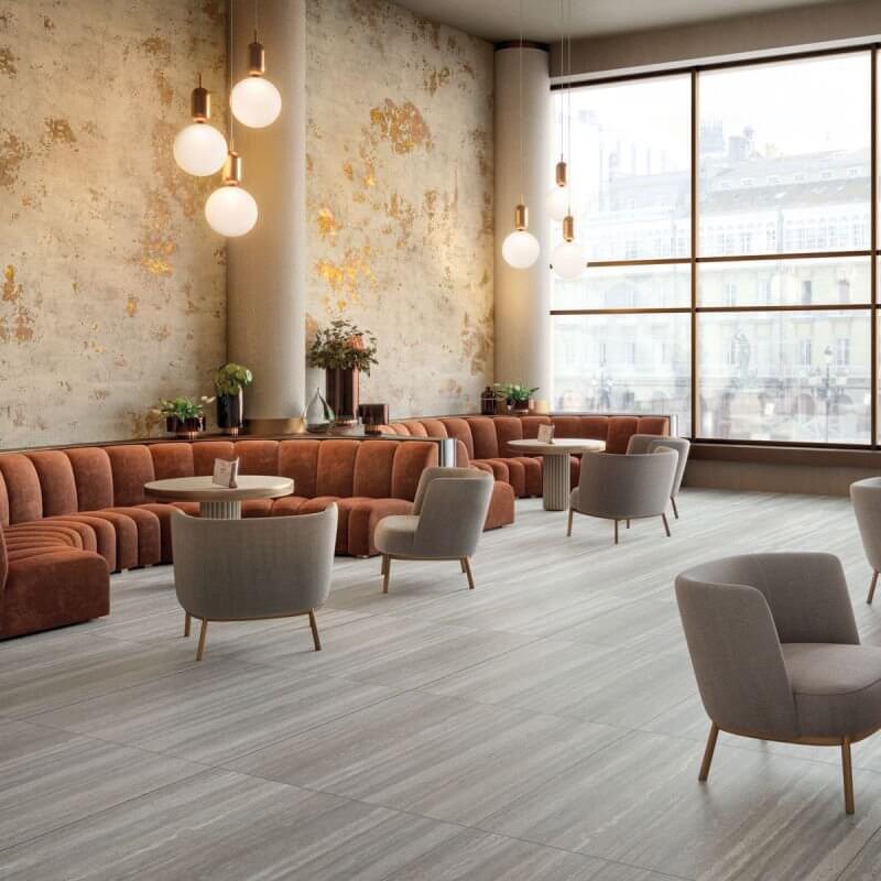 Gres Porcellanato Effetto Marmo Rettificato Naturale 120x120 8.5mm Greige Dorica - Ariana