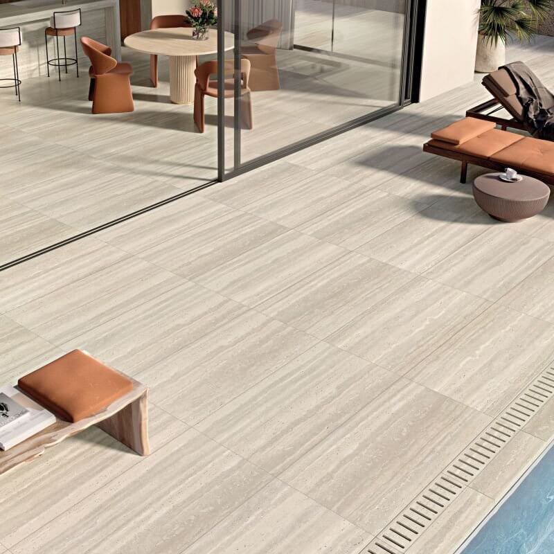 Gres Porcellanato Effetto Marmo Rettificato Naturale 20x120 8.5mm Crema Dorica - Ariana