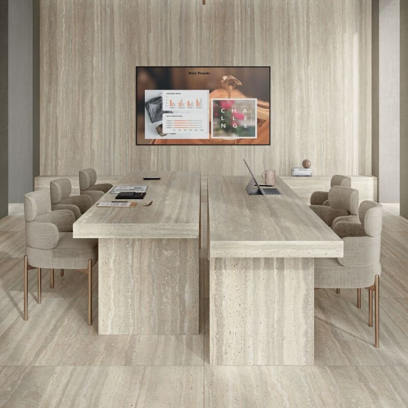 Gres Porcellanato Effetto Marmo Rettificato Naturale 20x120 8.5mm Crema Dorica - Ariana