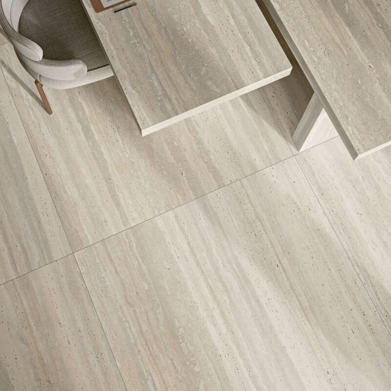 Gres Porcellanato Effetto Marmo Rettificato Naturale 20x120 8.5mm Crema Dorica - Ariana