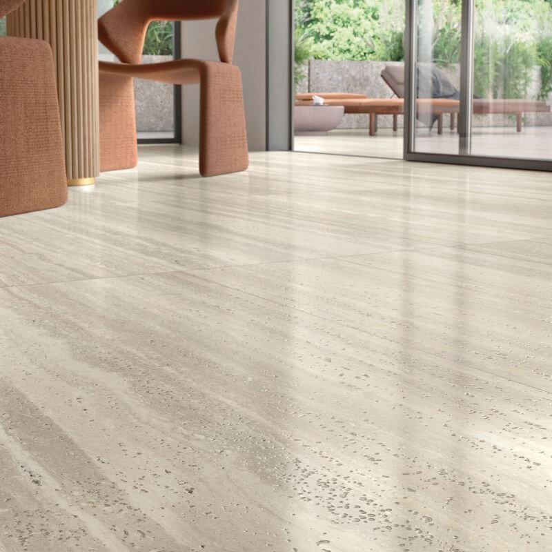 Gres Porcellanato Effetto Marmo Rettificato Naturale 20x120 8.5mm Crema Dorica - Ariana