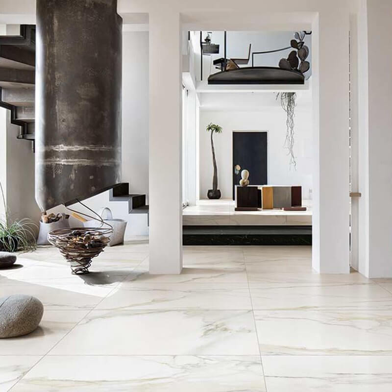 Natural Rectified Marble Effect Porcelain Stoneware 60x120 6mm Calacatta Gold The Classics - Florim