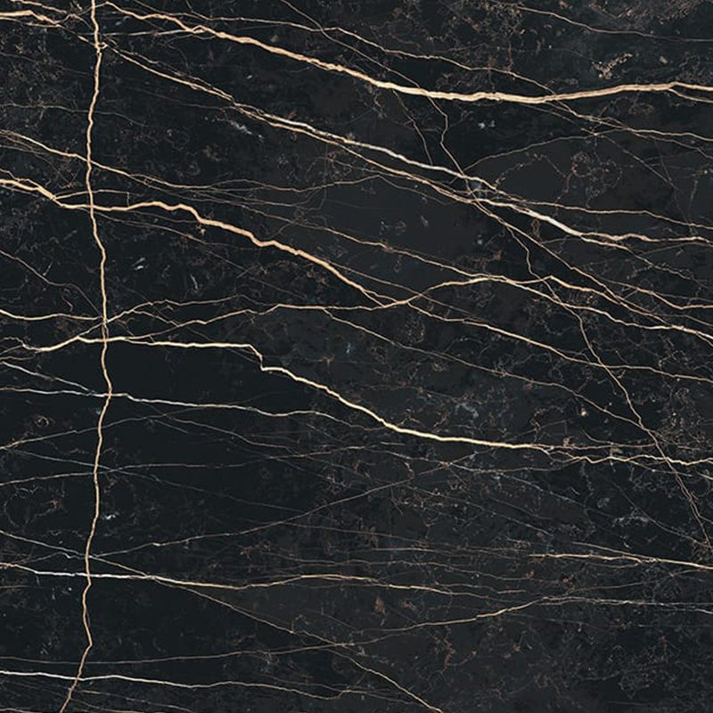 Gres porcellanato effetto marmo Thunder Night naturale 60x120 cm con venature dorate - Florim Prexious