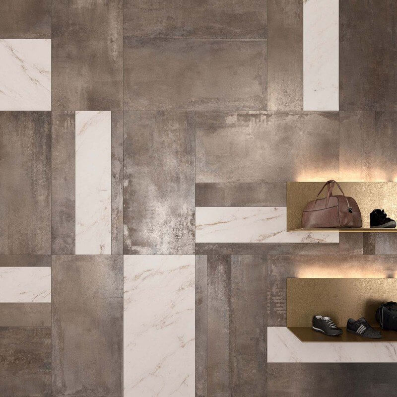 Gres Porcellanato Effetto Metallo Rettificato Naturale 60x120 8.5mm Dark Mix Interno 9 - ABK