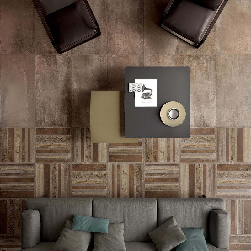 Gres Porcellanato Effetto Metallo Rettificato Naturale 60x120 8.5mm Mud Interno 9 - ABK