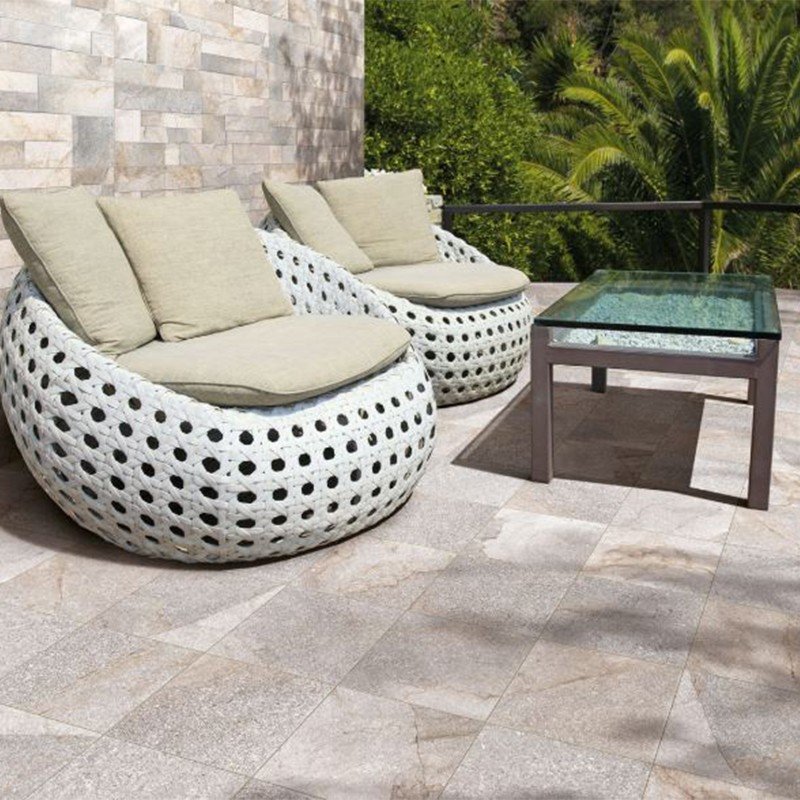 Gres Porcellanato Effetto Pietra 20x20 Grip Beige Alpi - Sintesi