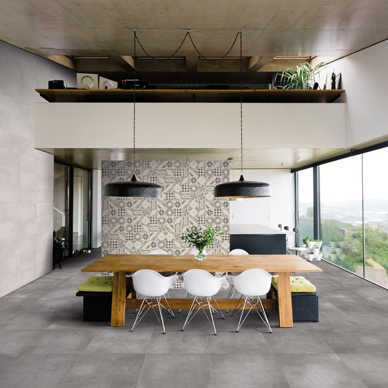 Gres Porcellanato Effetto Pietra Naturale 60x60 Space Grey Concrete Metal Line - Interno 39
