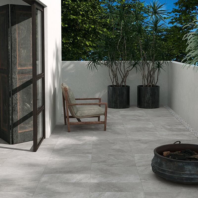 Stone Effect Porcelain Stoneware Non-Rectified Bush-Hammered 30x60 8.5mm Stone Lab Grey Quartzite - Herberia