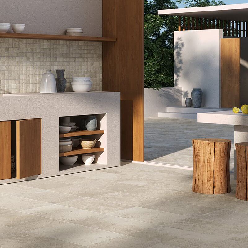 Stone Effect Porcelain Stoneware Non-Rectified Bush-Hammered 40x60 9mm Stone Lab Chianca - Herberia