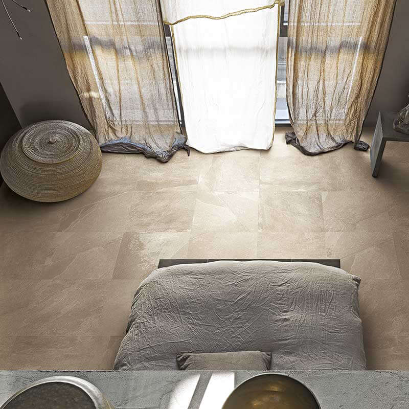 Gres Porcellanato Effetto Pietra Rettificato Bocciardato 60x60 20mm Cream Natural Stone - Florim