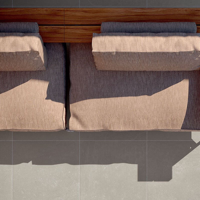 Gres Porcellanato Effetto Pietra Rettificato Grip 60x60 9.5mm Etna Cenere - Herberia