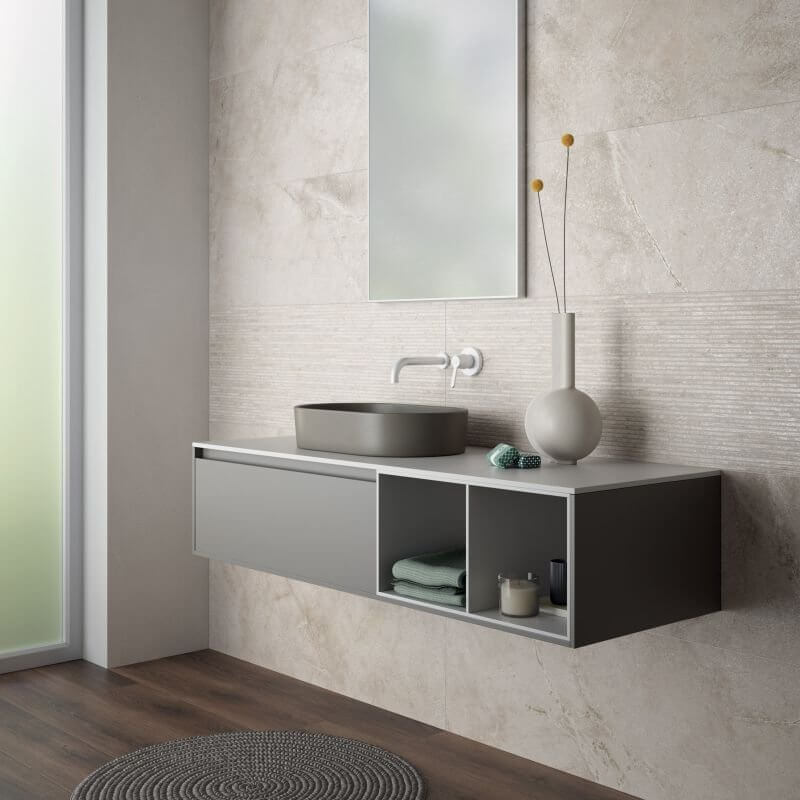 Gres Porcellanato Effetto Pietra Rettificato Lappato 120x120 8.5mm Sand Atlantis - ABK