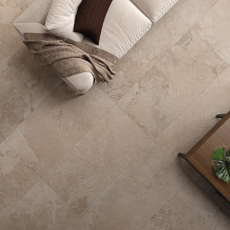 Stone Effect Porcelain Stoneware Rectified Lapped 60x120 8.5mm Sand Alpes Raw - ABK
