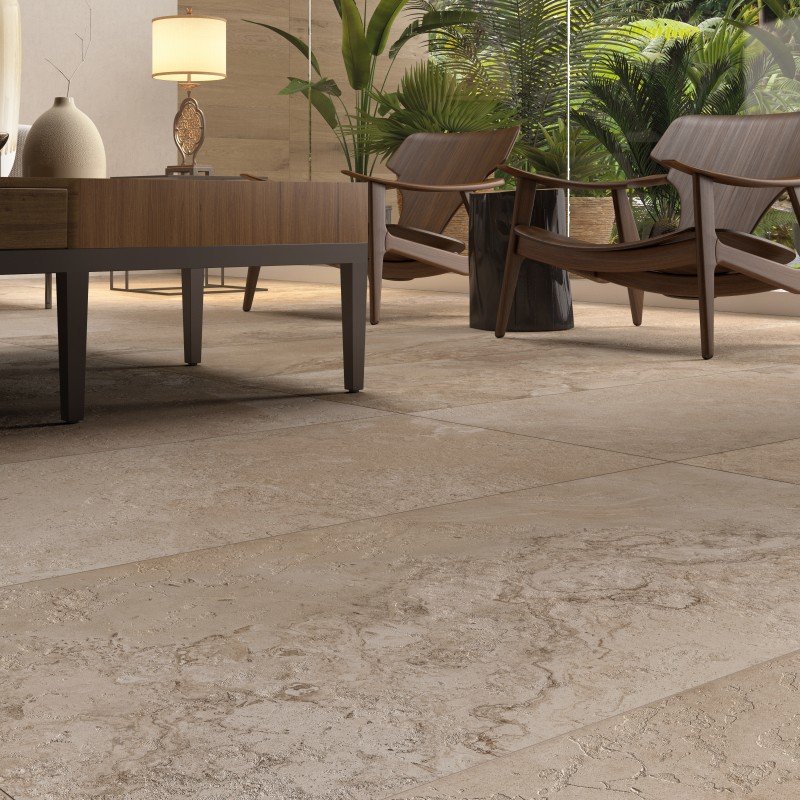 Stone Effect Porcelain Stoneware Rectified Lapped 60x120 8.5mm Sand Alpes Raw - ABK