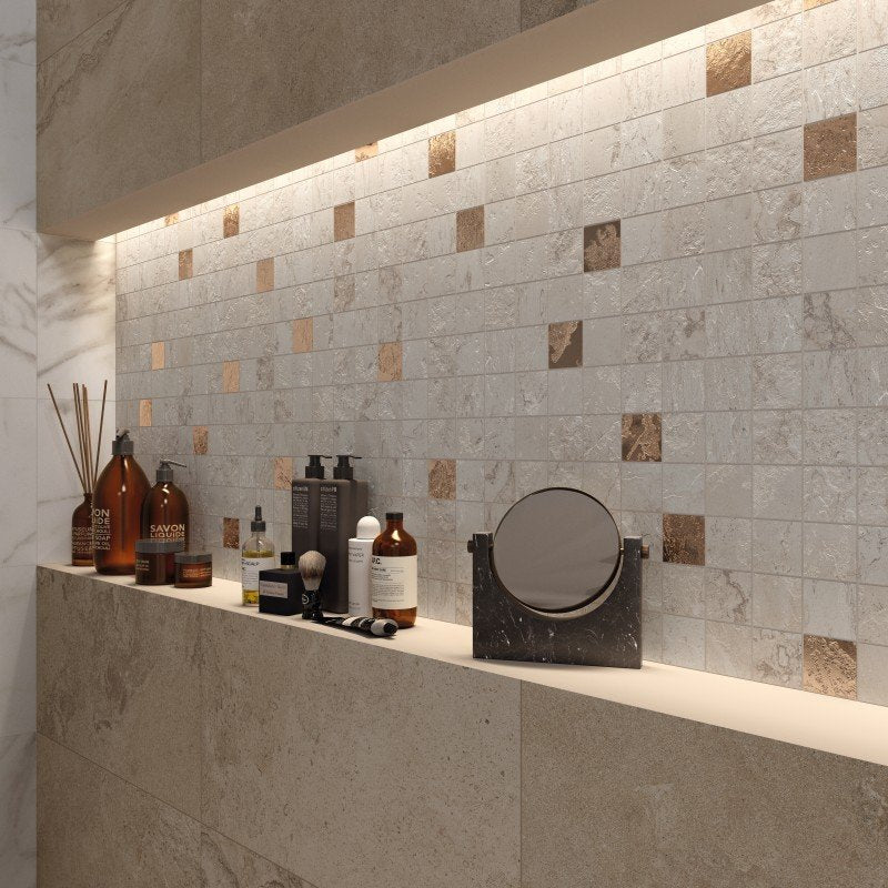 Stone Effect Porcelain Stoneware Rectified Lapped 60x120 8.5mm Sand Alpes Raw - ABK