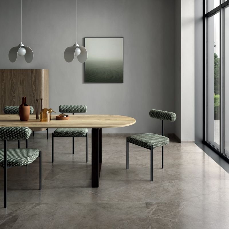 Gres Porcellanato Effetto Pietra Rettificato Lappato 60x120 8.5mm Taupe Atlantis - ABK