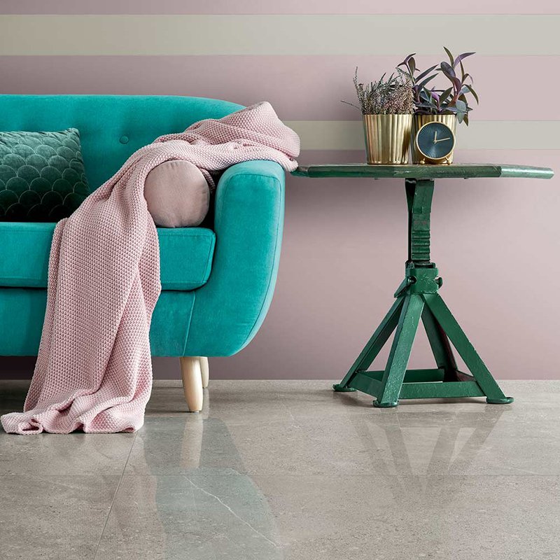 Gres Porcellanato Effetto Pietra Rettificato Lucido 60x60 9mm Grey Limestone Elemental Stone - Florim