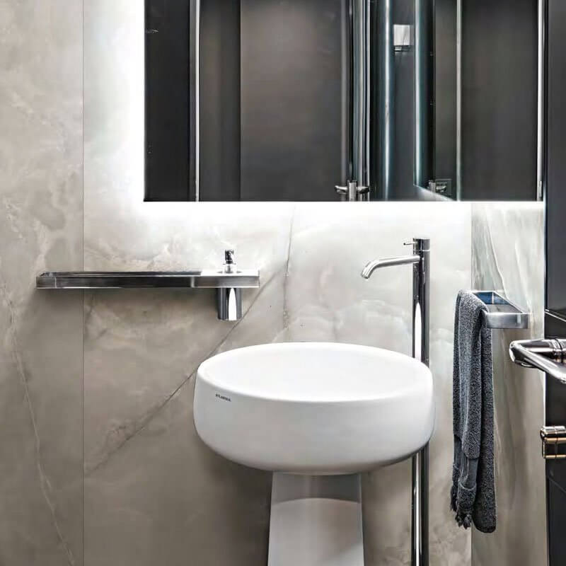 Gres Porcellanato Effetto Pietra Rettificato Lucido 60x60 9mm Silver Onyx Onyx&More - Florim