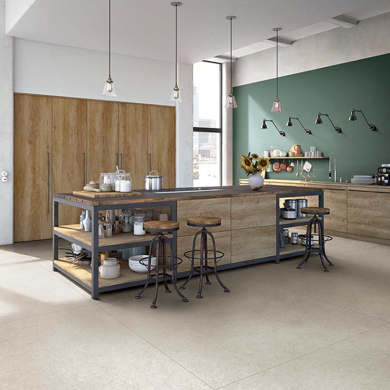 Gres Porcellanato Effetto Pietra Rettificato Lucido 60x60 9mm White sandstone Elemental Stone - Florim