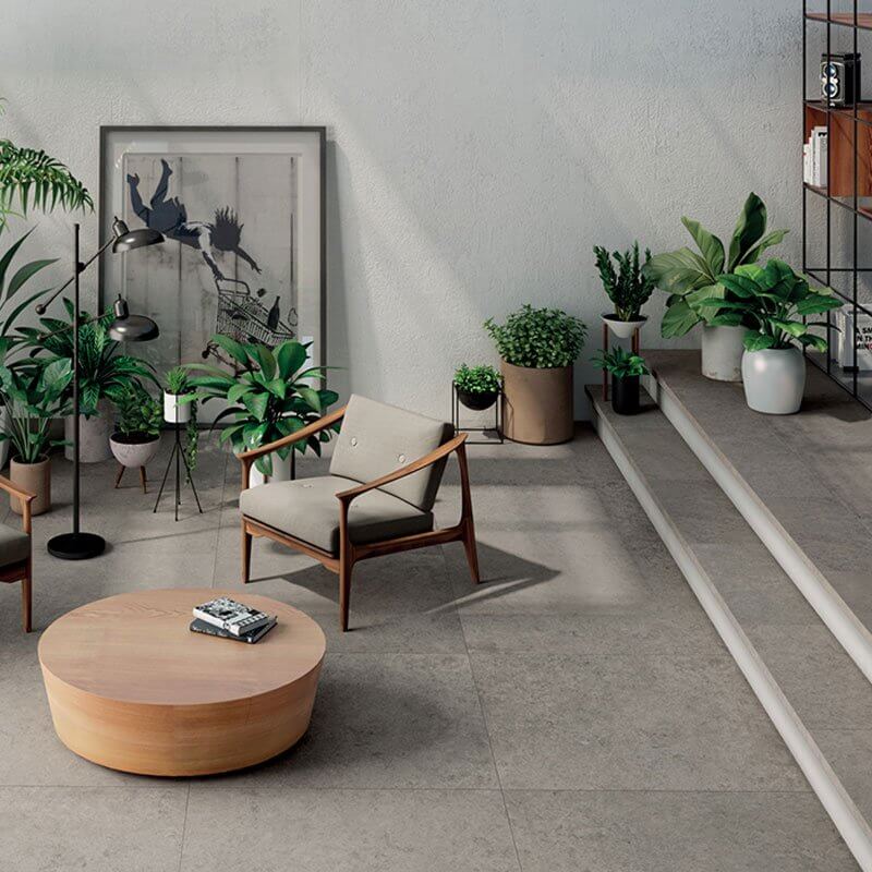 Gres Porcellanato Effetto Pietra Rettificato Naturale 100x100 8.5mm Gris Royal Origini - Gardenia Orchidea