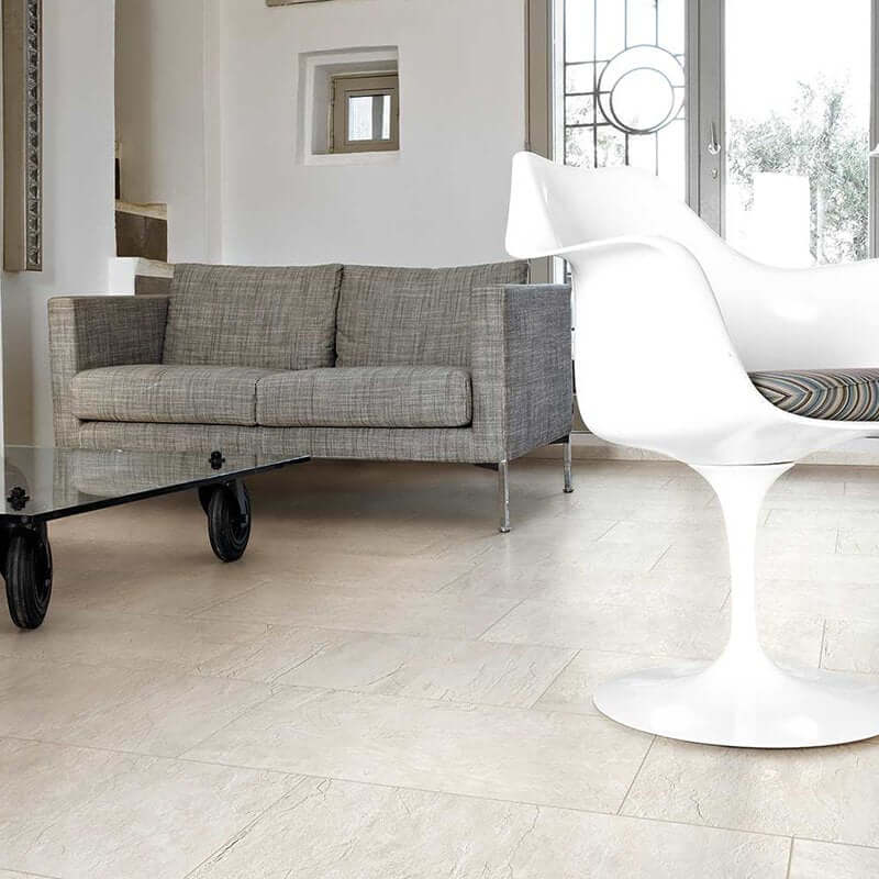 Gres Porcellanato Effetto Pietra Rettificato Naturale 120x120 6mm Blanc Ardoise - Florim