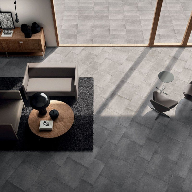 Gres Porcellanato Effetto Pietra Rettificato Naturale 30x30 8.5mm Quadretti Black Docks - ABK