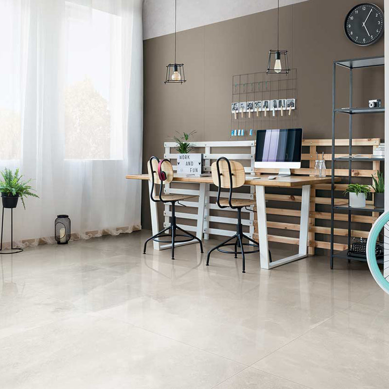 Natural Rectified Stone Effect Porcelain Stoneware 30x60 9mm White Gold Rock Salt - Florim