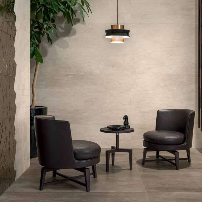 Natural Rectified Stone Effect Porcelain Stoneware 40x80 8.5mm Light Beige Concept Stone - Gardenia Orchidea