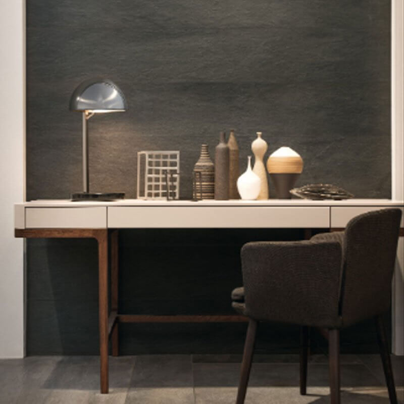 Gres Porcellanato Effetto Pietra Rettificato Naturale 40x80 8.5mm Nero Concept Stone - Gardenia Orchidea