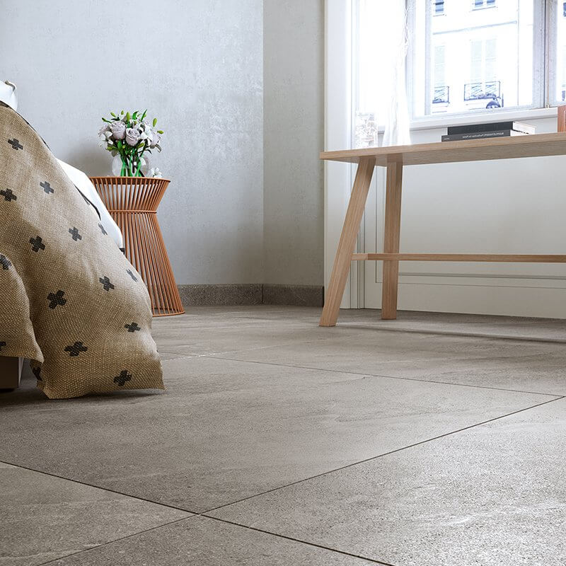 Natural Rectified Stone Effect Porcelain Stoneware 60x120 10mm Pietra Ligure Grey - Herberia