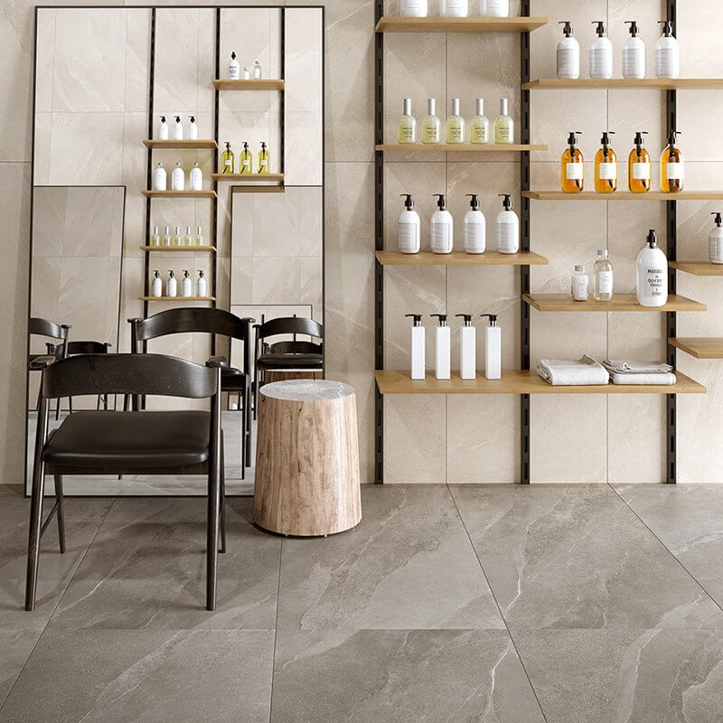 Natural Rectified Stone Effect Porcelain Stoneware 60x120 10mm Pietra Ligure Grey - Herberia
