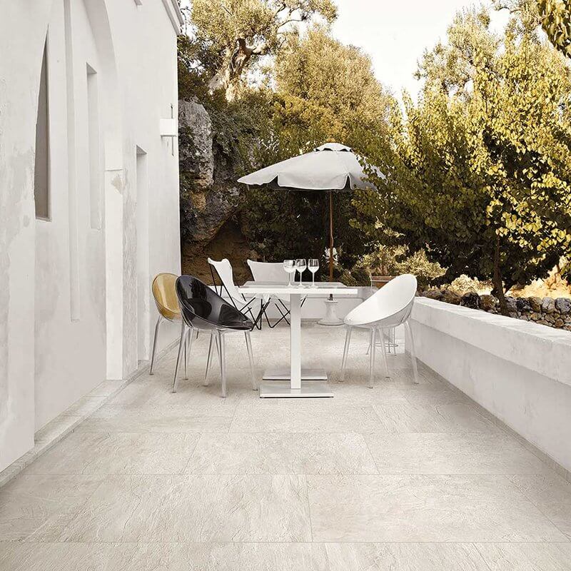 Gres Porcellanato Effetto Pietra Rettificato Naturale 60x120 6mm Blanc Ardoise - Florim