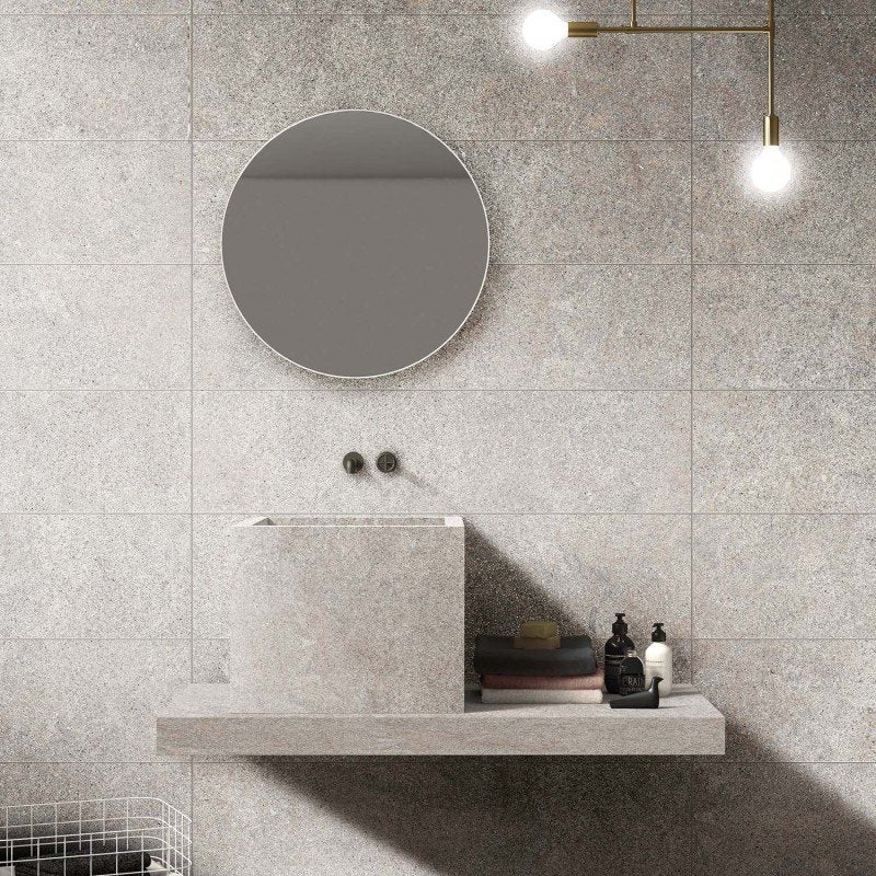 Gres Porcellanato Effetto Pietra Rettificato Naturale 60x120 8.5mm Ash Native - ABK