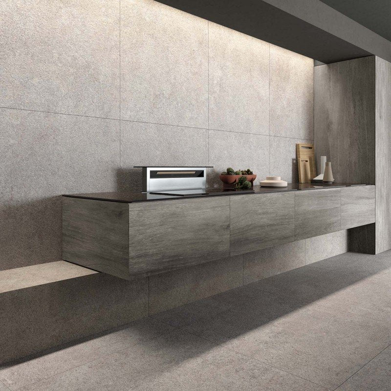 Gres Porcellanato Effetto Pietra Rettificato Naturale 60x120 8.5mm Ash Native - ABK